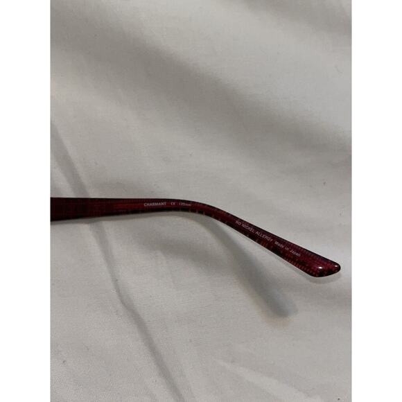 Charmant Eyeglasses CH10926 Red Black Rimless Titanium Frame 50-19-135 Japan - Picture 3 of 7